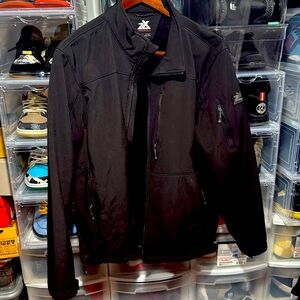 Black men’s jacket size 2XL Nice heavyweight thick lined jacket 4 zip up pockets